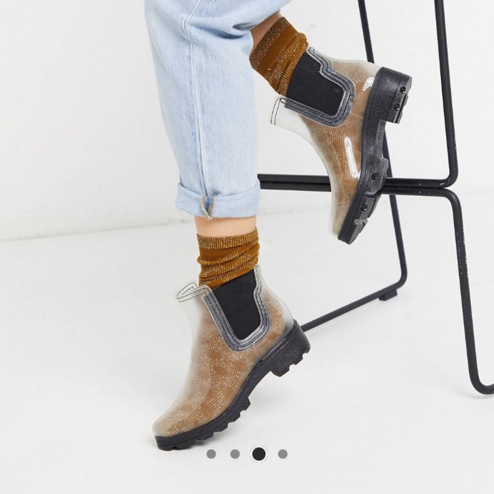 Never Worn-CLEAR Chelsea Rain Booties